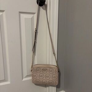 Michael Kors Taupe Logo Crossbody Bag